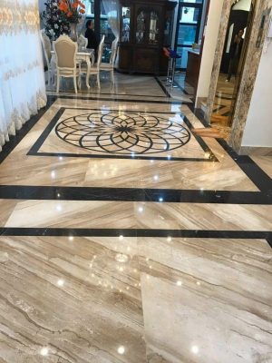 Đá marble vân gỗ chéo lát nền lát sàn