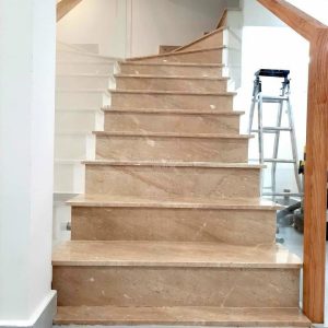 Đá marble vân gỗ Tino ốp lát cầu thang